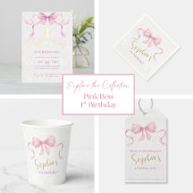 Elegant Pink Bow Birthday