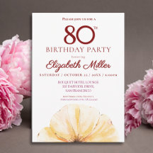 Elegant 80th Birthday Golden Fall Floral