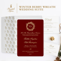 Elegant Winter Berry Wreath Wedding Suite