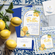 Ciao Bella Italian Tile Lemon Gelato Bridal Shower