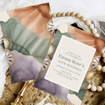 Antique Timepiece Luxury Birthday Invitation