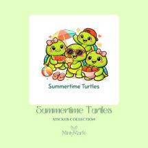 🐢☀️ Summertime Turtles – Sticker Collection