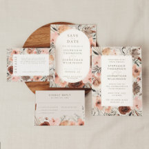 Autumn Watercolor Boho Floral Wedding
