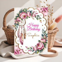 Boho Sunshine Birthday Wishes Card