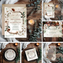 Boho Muted Fall Floral Fall in Love Bridal Shower