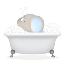 Baby Elephant Bubble Bath Boy Baby Shower 