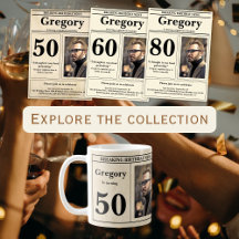 Retro Newspaper Theme Funny Birthday Party