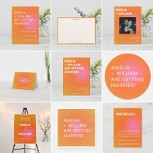 Pink Orange Summer Gradient Wedding Collection