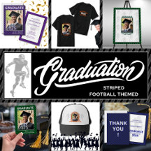 Striped Football themed Graduation