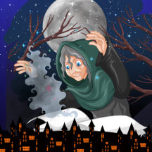 Spooky Witch & Haunted House Halloween🌙