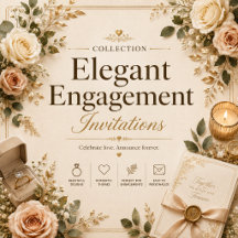 Elegant Engagement Invitations