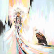 Native American Woman And Eagle