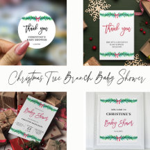 CHRISTMAS TREE BRANCH BABY SHOWER Collection
