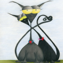 Cute Black & Grey Cat Cartoon Collection