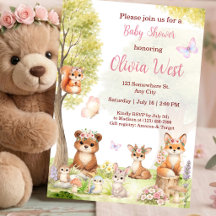 Woodland Girl Baby Shower Forest Animals