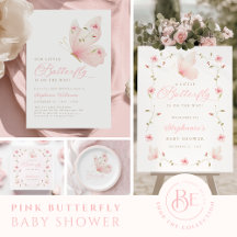 A Little Butterfly Pink Garden Baby Shower 