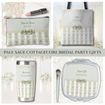 Pale Sage Cottagecore Bridal Party Gifts