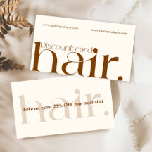 Boho Brown White Hair Salon Cards