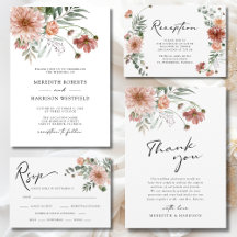 Boho Terracotta Fall Floral Wedding Suite