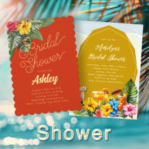 Tropical Bridal Shower Invitations