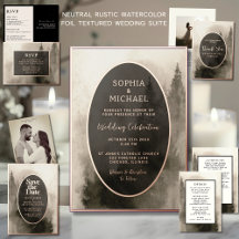 Mountain Mist Rustic Watercolor Wedding Suite