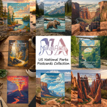 Vintage Retro US National Park Postcard Collection