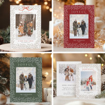 Timeless Botanical Frame Photo Christmas Cards