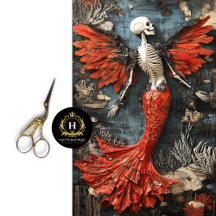  🖤Vampire Mermaid Skeleton Decoupage Tissue Paper