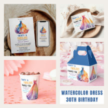 Watercolor Dress 30th Birthday Collection 