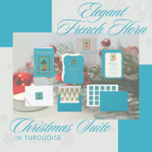 Elegant French Horn Christmas Suite in Turquoise