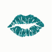 White Teal Green Glitter Kiss Lips Makeup Minimal Cushion | Zazzle.co.uk