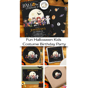 Halloween Kids Costume Birthday Party Invitation