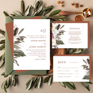 Simple Botanical Wedding Cancellation Announcement