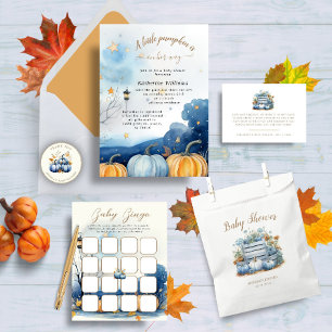 Blue Gold Pumpkin Bridal Shower Bingo Games