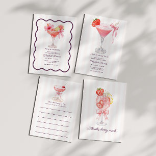 A Bride in a Tini Bit Preppy Coquette Bachelorette Invitation