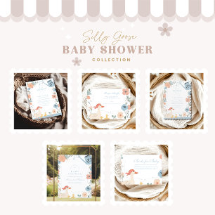 Blue Silly Goose Baby Show Note for Baby Enclosure Card