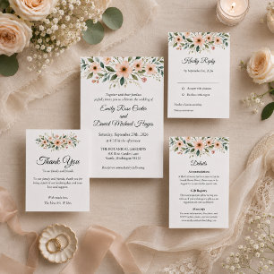 Elegant Anemone Wildflower Botanical Wedding  Invitation