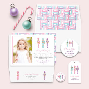 Pastel Nutcracker Ballet Birthday Party Thank You  Classic Round Sticker