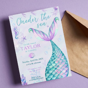 Two the Sea Mermaid 2nd Birthday Invitation