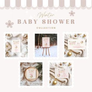Pink Christmas Clothesline Baby Shower Invitation