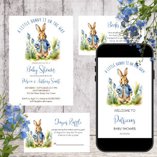 Peter rabbit dusty blue stripes baby shower favors favour box