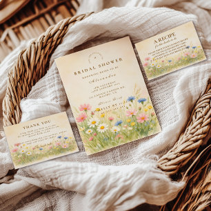 Watercolor Wildflower Meadow Bridal Shower Napkin