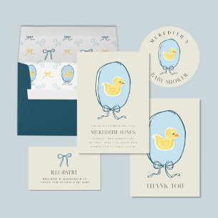 Elegant Rubber Ducky Baby Shower Invitation