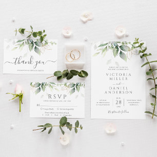 Watercolor Eucalyptus Greenery Wedding RSVP Card