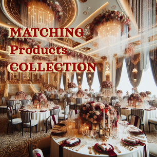 Elegant Red Gold Quinceañera Celebration Spanish  Invitation