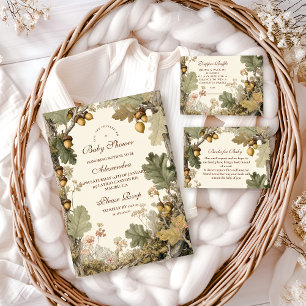 Vintage Woodland Acorns Books for Baby  Enclosure Card
