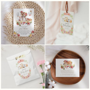 Cute Woodland Animals Baby Shower Advice Card