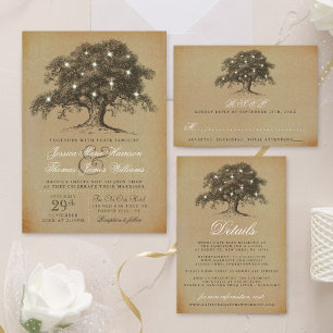 The Vintage Old Oak Tree Wedding Collection Invitation