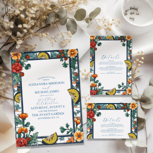 Illustrated Mediterranean Wedding  Save The Date