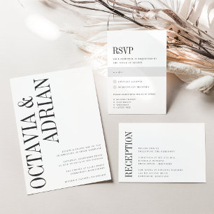 Parallel   Modern Black & White Typography Wedding Invitation